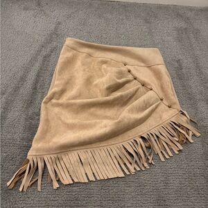 Fringed Tan Skirt
